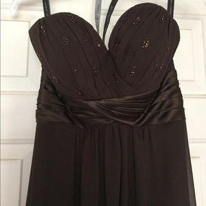 ✨Bill Levkoff Strapless Bridesmaid/Prom Brown